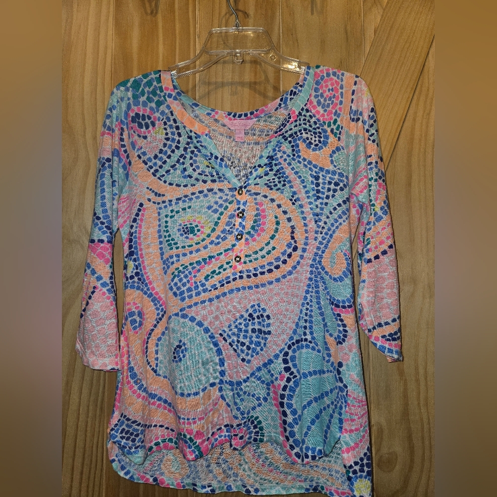 Lilly Pulitzer Elsa Tunic Top Shirt Size Small Like New